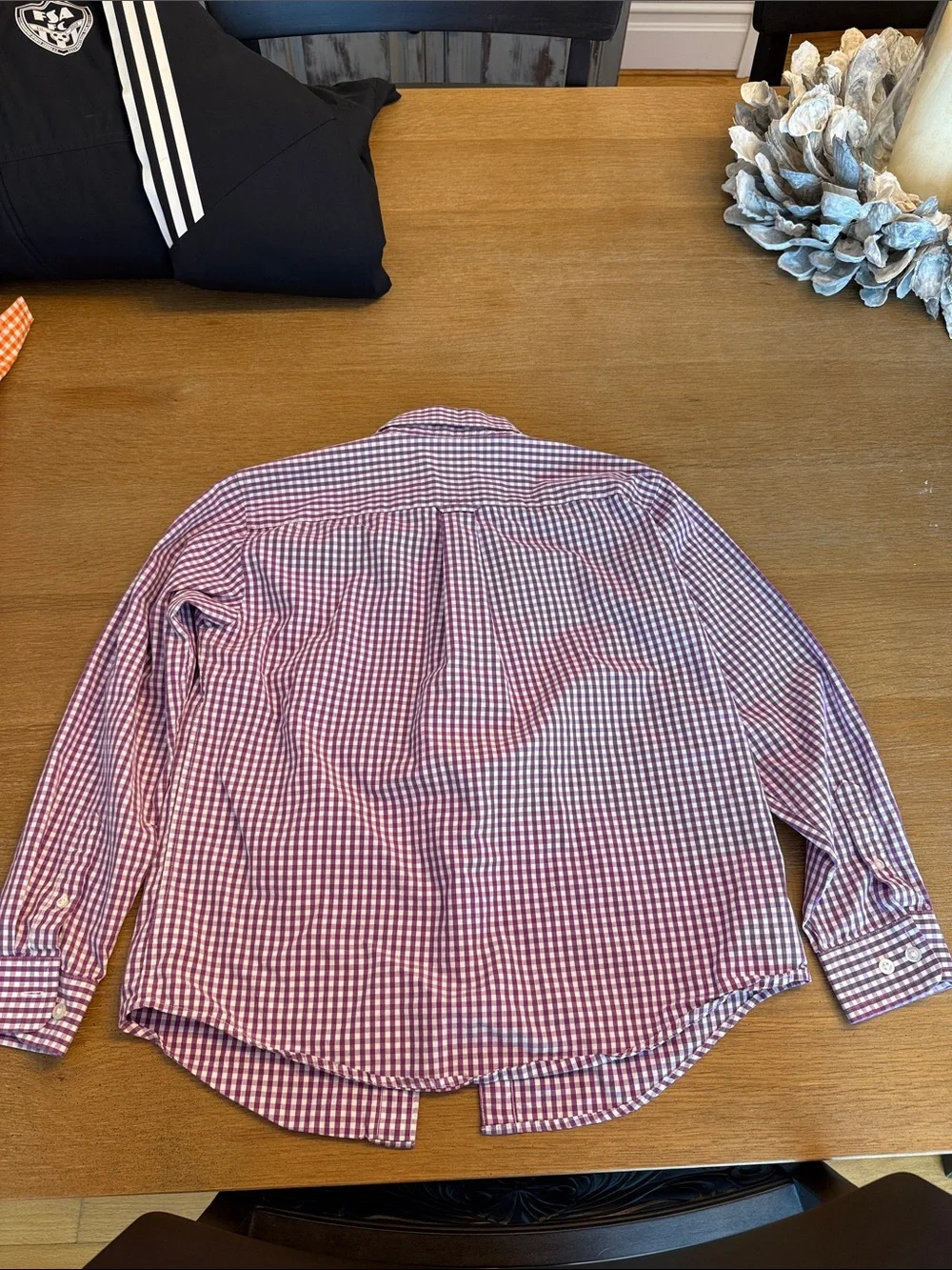 Lands' End Purple Gingham Button-Down Shirt